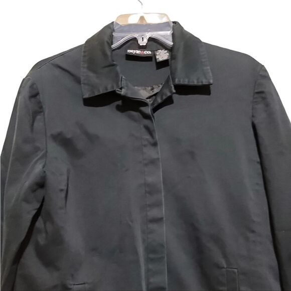 Style and Company Women's Black Coat Sz 10 - Picture 3 of 6